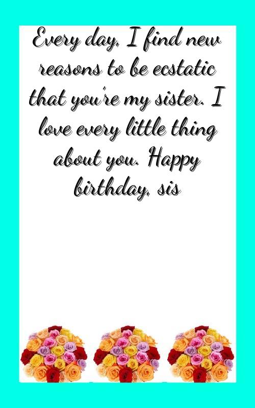 birthday wishes for little sister in english